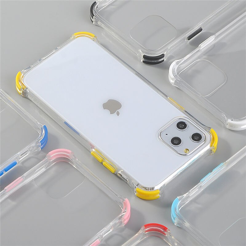 Shockproof Transparent Phone Cases For iPhone 11 11 Pro Max XR XS Max X 8 7 6 6S Plus Bumper Soft Silicone Anti-fall Back Cover