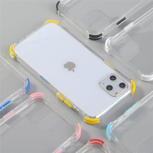 Shockproof Transparent Phone Cases For iPhone 11 11 Pro Max XR XS Max X 8 7 6 6S Plus Bumper Soft Silicone Anti-fall Back Cover