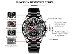 MINI FOUCS Chronograph Watches Man Clock Sport Watches For Men Fashion Rose Gold Watch Men Luxury Brand Stainless Steel Luminous