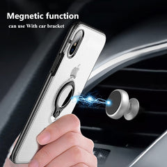 Ring Stand Case For iPhone X XS Max XR Cases Slim Soft Silicon TPU Clear Buckle Magentic Kickstand Back Cover Fundas
