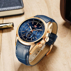 MINIFOCUS Luxury Brand Mens Watches Quartz Men Watch Leather Army Sports Watch Military Chronograph Watches Men Clock Hour Date