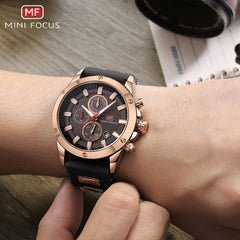 MINI FOCUS Mens Watches Quartz Luxury Brand Sports Watch Men Military Wrist Watches Male Clock Silicone Strap Relogio Masculino