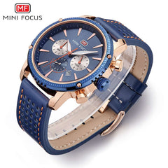 MINI FOCUS Famous Men Watches 2019 Luxury Brand Leather Watch Quartz Wrist Watch Male Chronograph Sport Watches For Men Clock