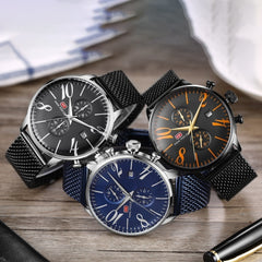 MINI FOCUS Top Brand Luxury Stainless Steel Wrist Watch Men Sports Watches Famous Male Clock Quartz Watch Mens Relogio Masculino
