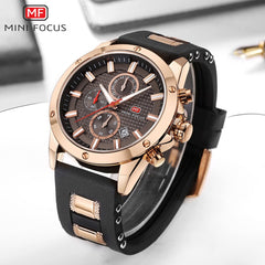 MINI FOCUS Mens Watches Quartz Luxury Brand Sports Watch Men Military Wrist Watches Male Clock Silicone Strap Relogio Masculino