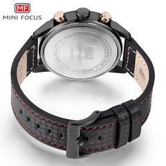 MINI FOCUS Watches Mens Luxury Brand Sport Watch Men Fashion Leather Wrist Watches Black Blue Coffee Male Clock For Gentleman
