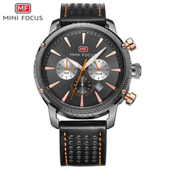 MINI FOCUS Famous Men Watches 2019 Luxury Brand Leather Watch Quartz Wrist Watch Male Chronograph Sport Watches For Men Clock
