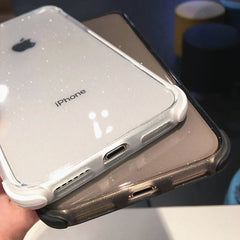 Glitter Powder Transparent Phone Case For iPhone 11Pro Max X XR XS Max 8 7 Plus 6 6S Plus Soft TPU Shockproof Shining Back Cover