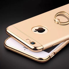 360 Degree Full Protect  Armor Phone Case For iPhone X XS XR XS Max 6 6s 7 8 plus Plating Matte Hard PC Cover With Finger Ring