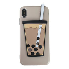 Funny Milk Tea Pattern Phone Case For iphone XS Max XR X Case For iphone 6 6s 7 8 plus Cover Fashion 3D Touch Cartoon Soft Cases