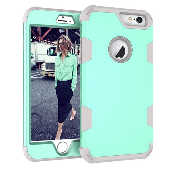 Shockproof 360 full Protect Cover Hybrid TPU+ Rubber Hard Rugged Armor Rose Gold Phone Case For iPhone XR 6 6S 7 8 Plus X