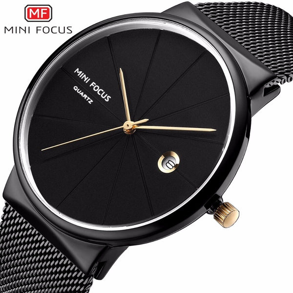 MINI FOCUS Fashion Creative Men Watch Luxury Brand Simple Style Mens Watches Quartz Stainless Steel Band Casual Men's Watches