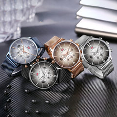MINI FOCUS Thin Chronograph Men Watches Top Brand Luxury Fashion Sports Watch Men Stainless Steel Mesh Strap Quartz Male Clock