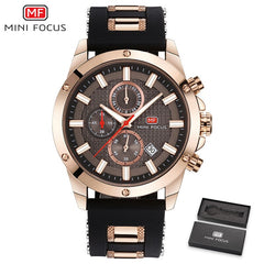 MINI FOCUS Mens Watches Quartz Luxury Brand Sports Watch Men Military Wrist Watches Male Clock Silicone Strap Relogio Masculino