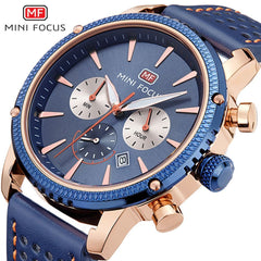 MINI FOCUS Famous Men Watches 2019 Luxury Brand Leather Watch Quartz Wrist Watch Male Chronograph Sport Watches For Men Clock