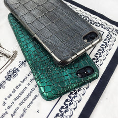 Retro Crocodile Snake Leather Phone Case For iPhone X XR XS Max 8 7 6 6s Plus PC Hard Protective Back Cover Couque For iphone 7