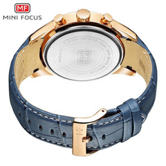 MINIFOCUS Luxury Brand Mens Watches Quartz Men Watch Leather Army Sports Watch Military Chronograph Watches Men Clock Hour Date