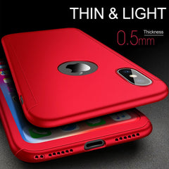 360 Full Cover Phone Case For iPhone X 8 6 6s 7 Plus PC Protective Cover For iPhone XS Max XR X 7 Case Cover With Glass