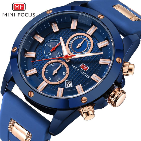 MINIFOCUS Man Watch 2019 Analog Men's Watch Fashion Sports Watches Men Quartz Clock Silicone Military Watch Relogio Masculino