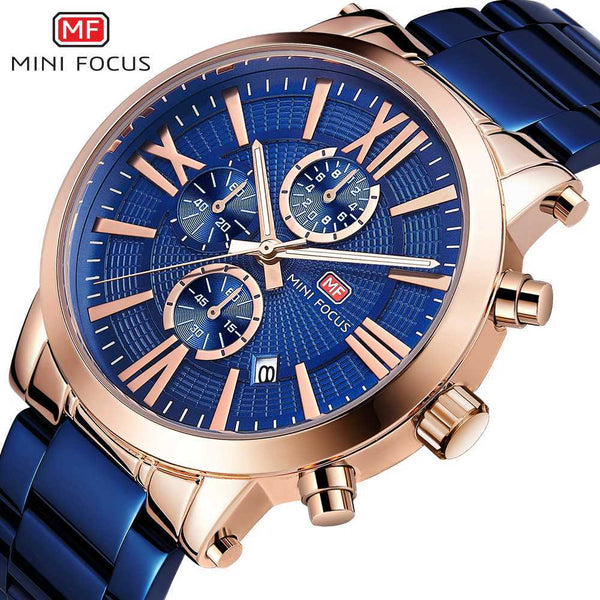MINI FOUCS Fashion Sport Watch Chronograph Men Watch Waterproof Calendar Quartz Watch For Men Luxury Casual Military Clock Male
