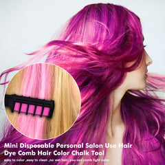 6pcs Personal Salon Easy To Use Mini Hair Dye Comb Disposable Crayons Grey Purple Red Hair Color Chalk Hair Dyeing Tool TSLM2