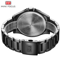 MINI FOCUS Classic Watch For Men 3 Sub-dials Mens Watches Quartz Analog Clock Stainless Steel Watch Strap Calendar Wristwatch