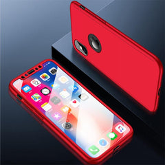 360 Full Cover Phone Case For iPhone X 8 6 6s 7 Plus PC Protective Cover For iPhone XS Max XR X 7 Case Cover With Glass