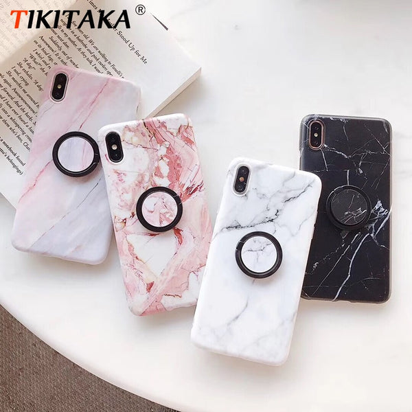 Phone Case For iPhone 6 6S 7 8 Plus X XS MAX XR Fashion Marble Teenage Style Soft IMD Graphic Phone Case Cover Shells Bag