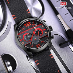 MINIFOCUS Man Watch 2019 Leather Military Men's Watch For Men Luxury Casual Mens Watches Quartz Top Brand Luxury Male Clock Date