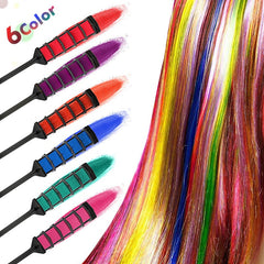 6pcs Personal Salon Easy To Use Mini Hair Dye Comb Disposable Crayons Grey Purple Red Hair Color Chalk Hair Dyeing Tool TSLM2