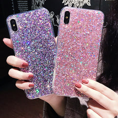 Shinning Glitter Cases For iphone 6 6S 8 Plus X XR XS Max Soft Love Heart Phone Silicon TPU Capa Fundas for iPhone 7Plus
