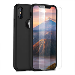 360 Full Cover Phone Case For iPhone X 8 6 6s 7 Plus PC Protective Cover For iPhone XS Max XR X 7 Case Cover With Glass
