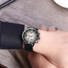MINI FOCUS Thin Chronograph Men Watches Top Brand Luxury Fashion Sports Watch Men Stainless Steel Mesh Strap Quartz Male Clock
