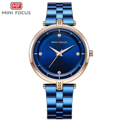 MINIFOCUS Rhinestone Watches Women Fashion Watch 2019 Luxury Brand Quartz Watch Women Stainless Steel Diamond Ladies Wrist Watch