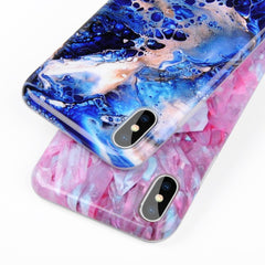 Marble Texture Rock Stone phone Case For iphone X 6 6S 7 8 Plus Colorful Art Blue Pattern Soft IMD Cover Cases Shell