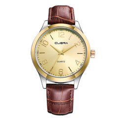 Men Watch Luxury Faux Leather Blue Ray Glass Quartz Analog watch man watches mens 2019 relogios masculino