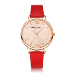 Fashion Women's Watch  Rose Gold Dial Leather Strap Wristwatch Ladies Watches Simple Casual Quartz Clock Relogio Feminino@50
