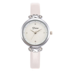 Minimalism Women's Watches Good Dial  Business Ladies Quartz Wristwatch With Rhinestone Solid Color Leather Strap Clock DISU@50