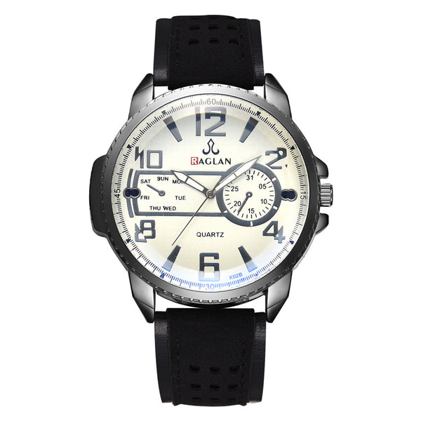Men Watch Quartz High Quality Leather Blu Ray Glass Clock Watch Mens new arrival in men wrist watches relogios masculinos