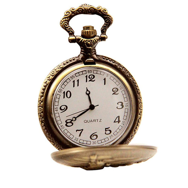 Vintage Bronze Steampunk Pocket Watch Roman Numerals Quartz Necklace Pocket  Watches Chain Men Women Clock Relogio De Bolso@50