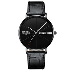 DISU Men Wrist Watch Luxury Quartz Sport Military  Leather Band watch mens big dial watches for men relogios masculino