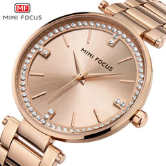 MINIFOCUS Diamond Women Watches Gold Waterproof Lady Watch For Woman Designer Brand Luxury Women Clock Fashion Women's Watches