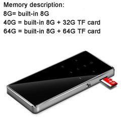 2.4 inch screen Bluetooth 4.2 Metal HIFI Mp3 Player Lossless Music Mini MP3 Portable Audio Players FM Radio E-book video