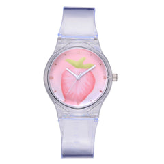 Fresh Simple Fruit Pattern Watch Silicone Transparent Unique Strap Montre Femme Acier Inoxydable Zegarek Damski Clock @50