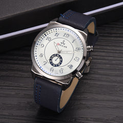 Men Watch Fashion Quartz High Quality Leather Blu Ray Glass Wristwatch Mens Reloj Hombre 2019 Men Wristwatch Clock