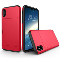 For iphone XS Max Hybrid Armor Slide Card Holder Back Cover For iphone 5 5s SE 6 6S 7 8 Plus X XS XR Shockproof Wallet Case