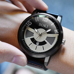 SOKI Men's Wrist Watches 2019 NEW Sport Quartz Leather Watch Man zegarek meski Men Wristwatch Clock relogios masculinos