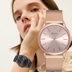 Best Selling Women Watches Rose Colour Dial Ladies Quartz Wristwatch Fashion Silicone Strap Temperament Clock  Zegarki Damski@50