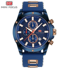 MINI FOCUS Mens Watches Quartz Luxury Brand Sports Watch Men Military Wrist Watches Male Clock Silicone Strap Relogio Masculino