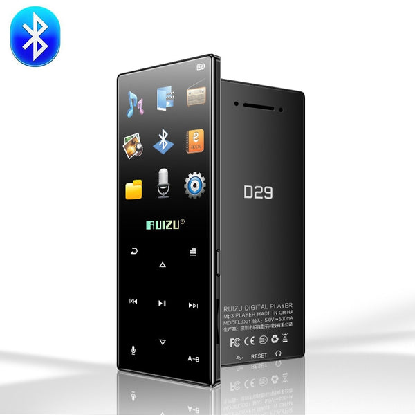 Original ruizu d29 New Bluetooth MP3 Player Lossless HiFi Music Player Portable Audio 8GB Built in Speaker FM Radio E-book Clock